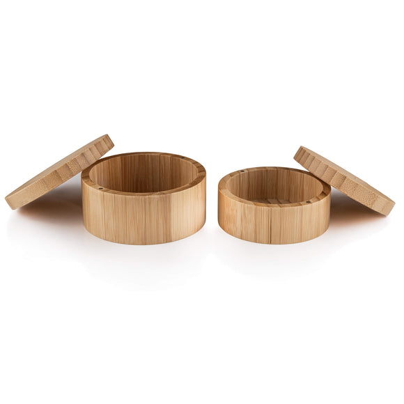 shampoo & conditioner bar bamboo travel pot set.