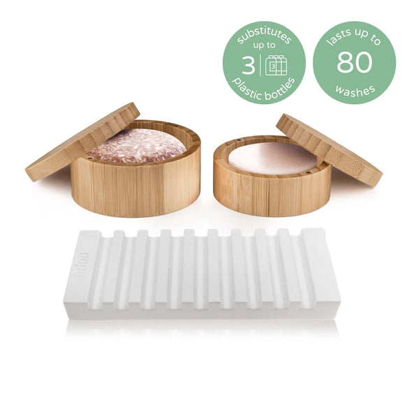 shampoo & conditioner bar fast dry bamboo gift set.