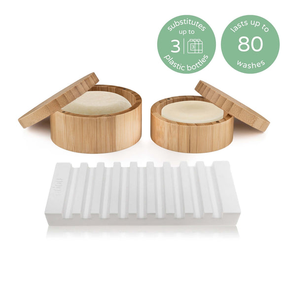shampoo & conditioner bar fast dry bamboo gift set.