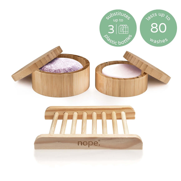 shampoo & conditioner bar bamboo gift set.