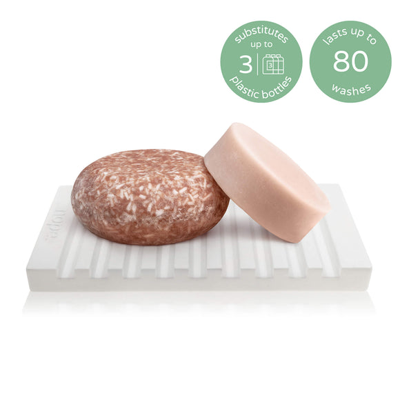 argan roots shampoo & conditioner bar home set.