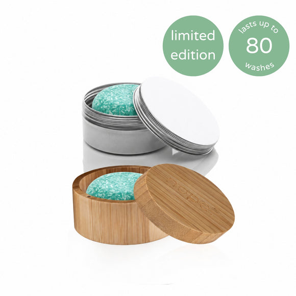 limited edition: jungle monsoon shampoo bar travel set.