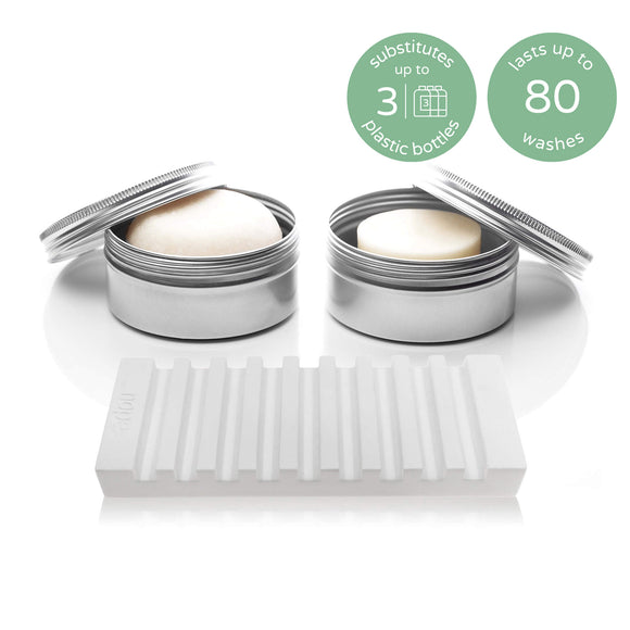 peppermint refresh shampoo & conditioner bar complete set.