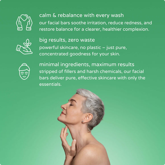 3 x in control tea tree & peppermint daily facial cleansing bar.